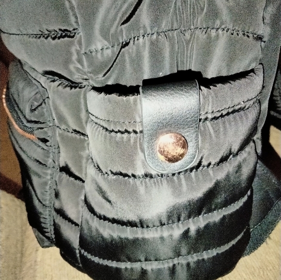 Black & Rose Gold Accent (Designer Inspired) Puffer Travel/Work/School Backpack - Picture 13 of 16